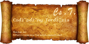 Csépány Terézia névjegykártya