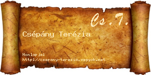 Csépány Terézia névjegykártya